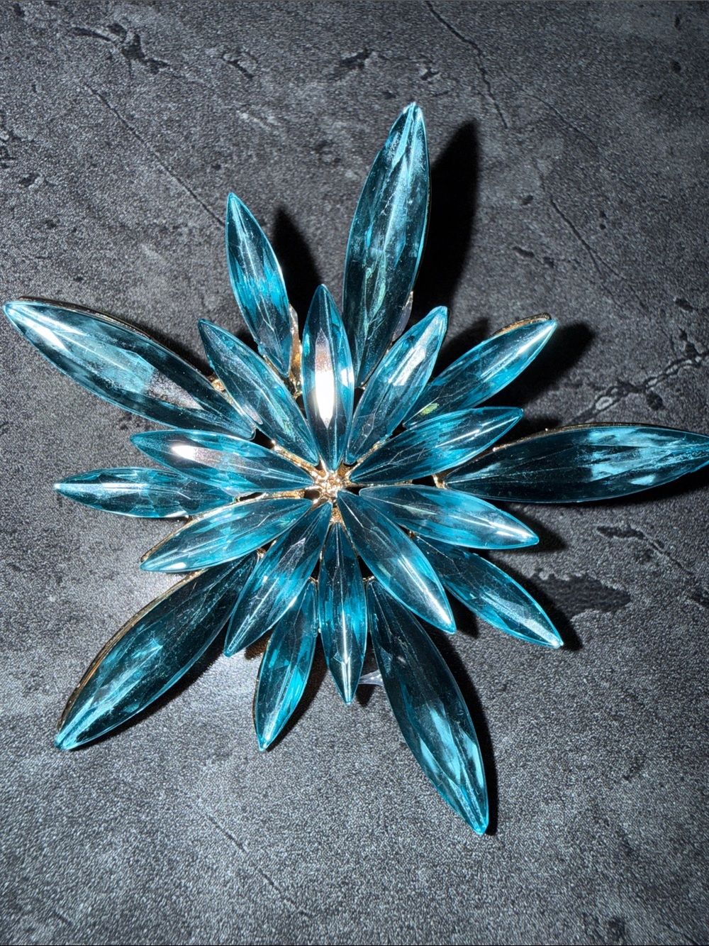 Blue Crystal Starburst brooch
